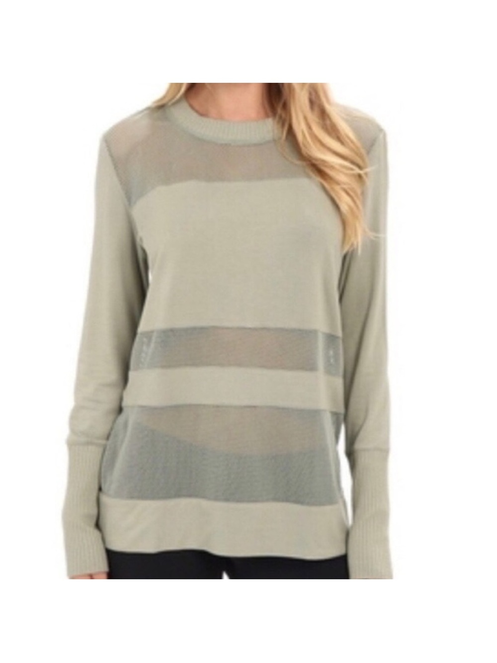 Alo Yoga Plank Mesh-Panel long Sleeve Top Olive